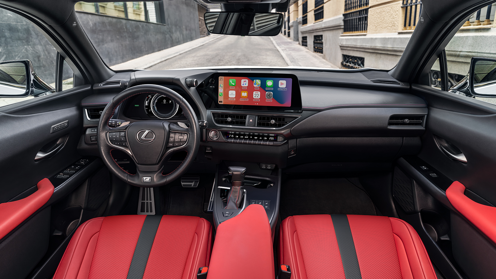 The front interior of the Lexus UX